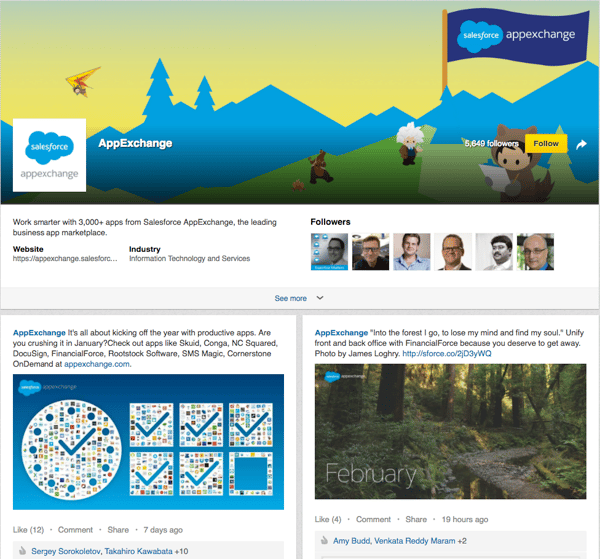 Salesforce Linkedin Showcase Page